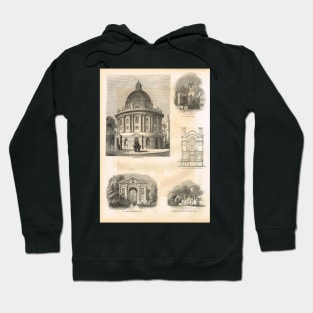 19th Century engraved scenes of Oxford, England Hoodie